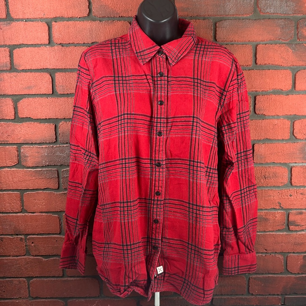 Lands End Shirt Womans Large Plaid Flannel